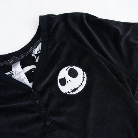 Disney The Night Before Christmas Black Half Button Down  Shirt Large - Picture 9 of 10